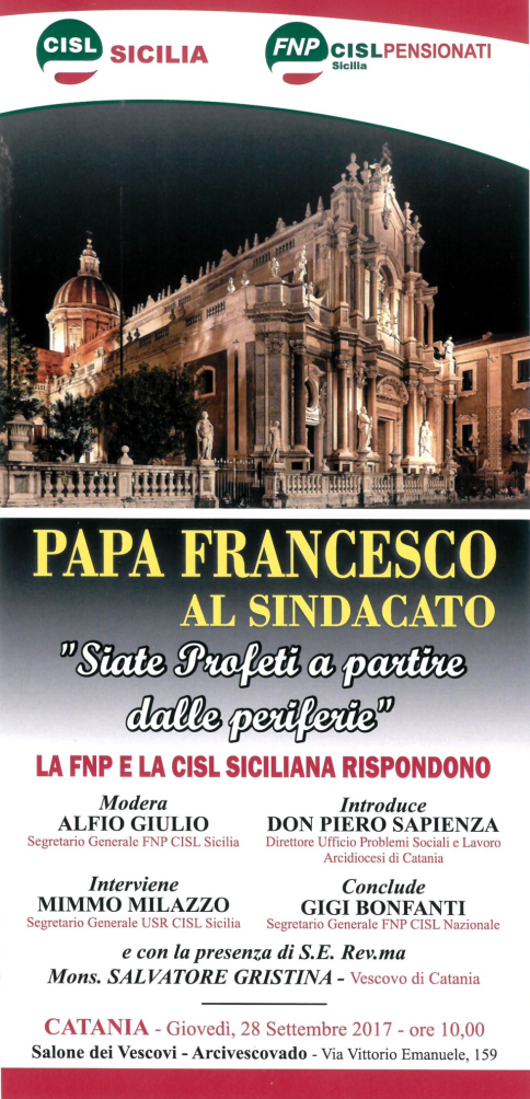 PAPA FRANCESCO AL SINDACATO